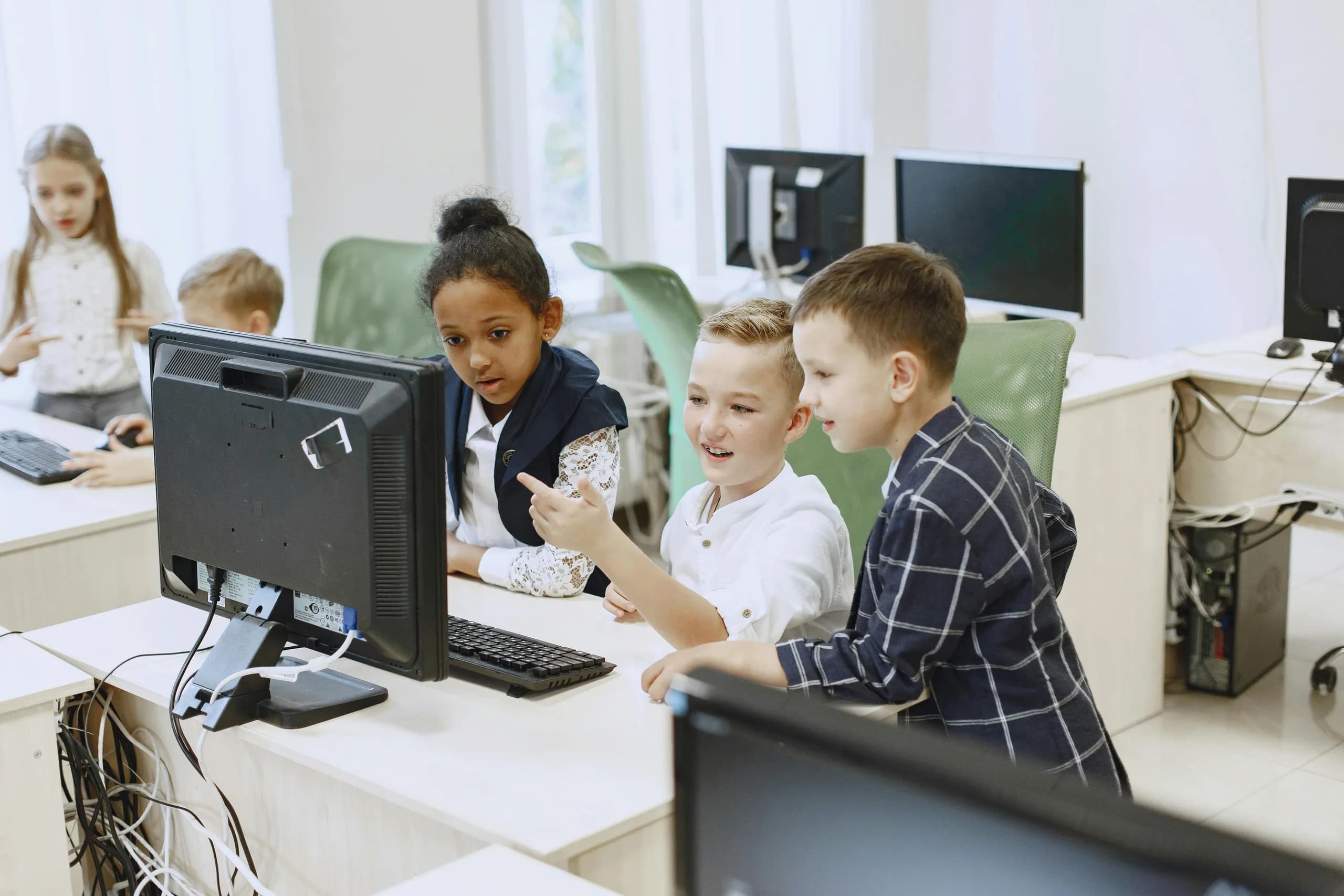 Students learning together in a California classroom